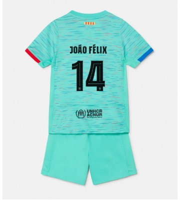 Barcelona Joao Felix #14 Koszulka Trzecich Dziecięca 2023-24 Krótki Rękaw (+ Krótkie spodenki)